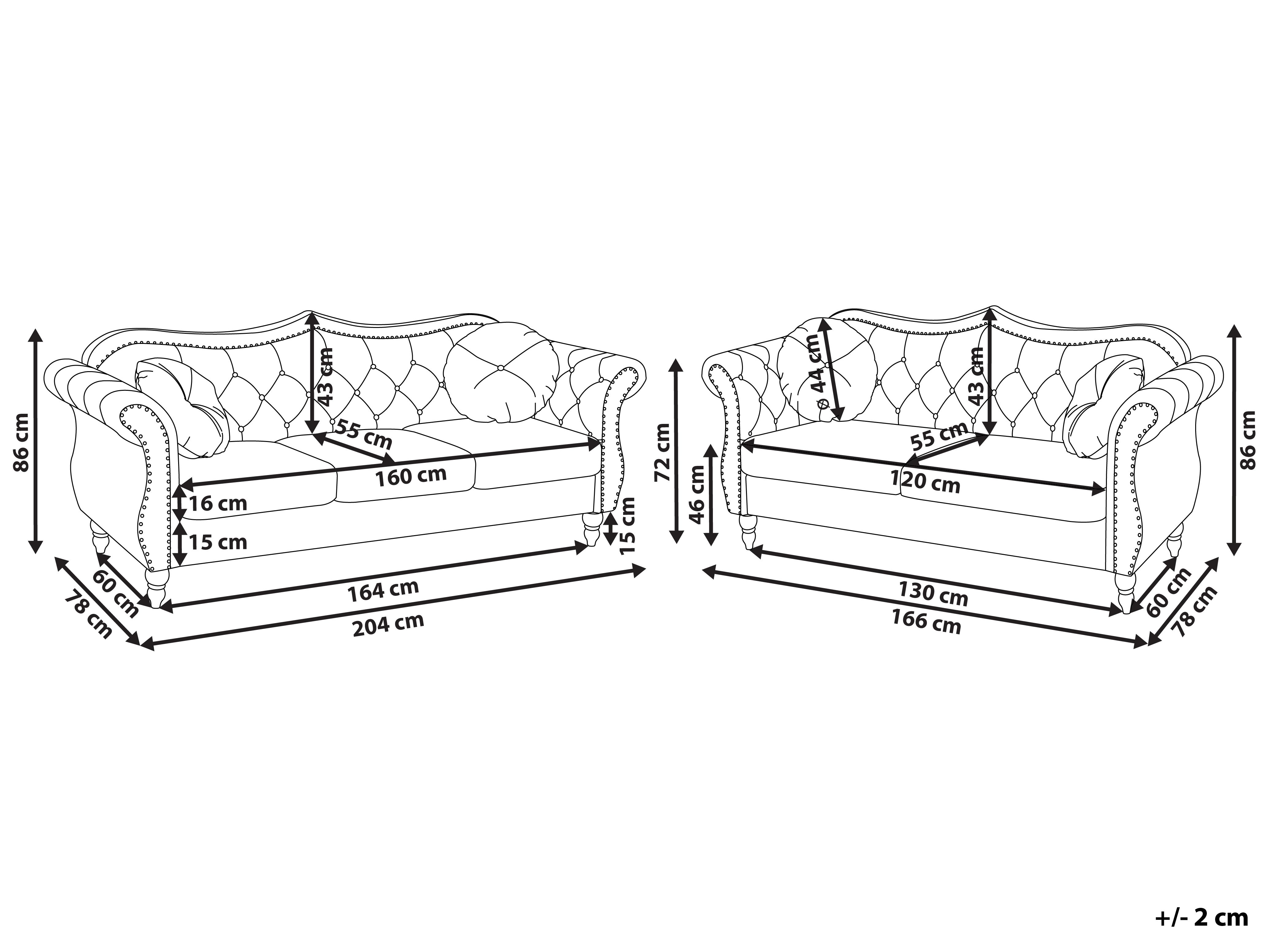 Conjunto de sofás de terciopelo negro SKIEN | Beliani.es
