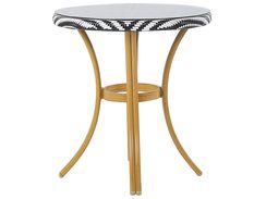 Puutarhapöytä ø 70 cm mustavalkoinen RIFREDDO Puutarhapöytä ø 70 cm mustavalkoinen RIFREDDO