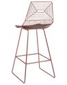 Lot de 2 chaises de bar en métal rose doré BISBEE_868496