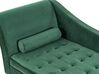Left Hand Velvet Chaise Lounge with Storage Dark Green PESSAC_882115