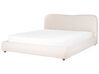 Łóżko z pojemnikiem boucle 180 x 200 cm białe BLAGNAC_902693