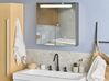 Kúpeľňová zrkadlová skrinka na stenu s LED osvetlením 60 x 60 cm čierna JARAMILLO_905823