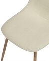 Conjunto de 2 sillas de comedor de poliéster beige claro/madera clara BRUCE_682286