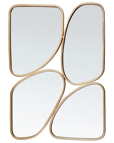 Kovové nástenné zrkadlo 70 x 100 cm zlaté DIANCEY