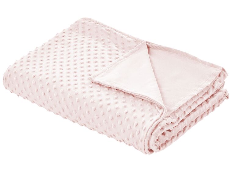 Capa de cobertor pesado em tecido rosa 135 x 200 cm CALLISTO_891765