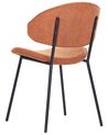 Set of 2 Fabric Dining Chairs Orange KIANA_874313