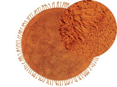 Okrúhly bavlnený koberec ⌀ 140 cm oranžový BITLIS
