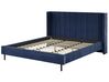 Łóżko welurowe 180 x 200 cm niebieskie VILLETTE_900417