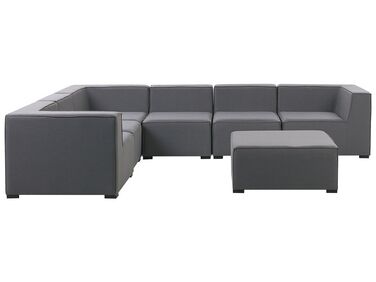Lounge Set grau 7-Sitzer rechtsseitig modular AREZZO