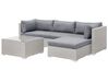 Lounge Set Rattan hellgrau 4-Sitzer rechtsseitig modular Auflagen grau SANO II_833483