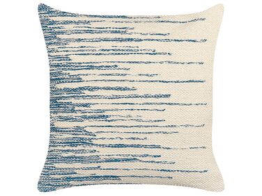 Cotton Cushion 45 x 45 cm Beige and Blue RIVINA
