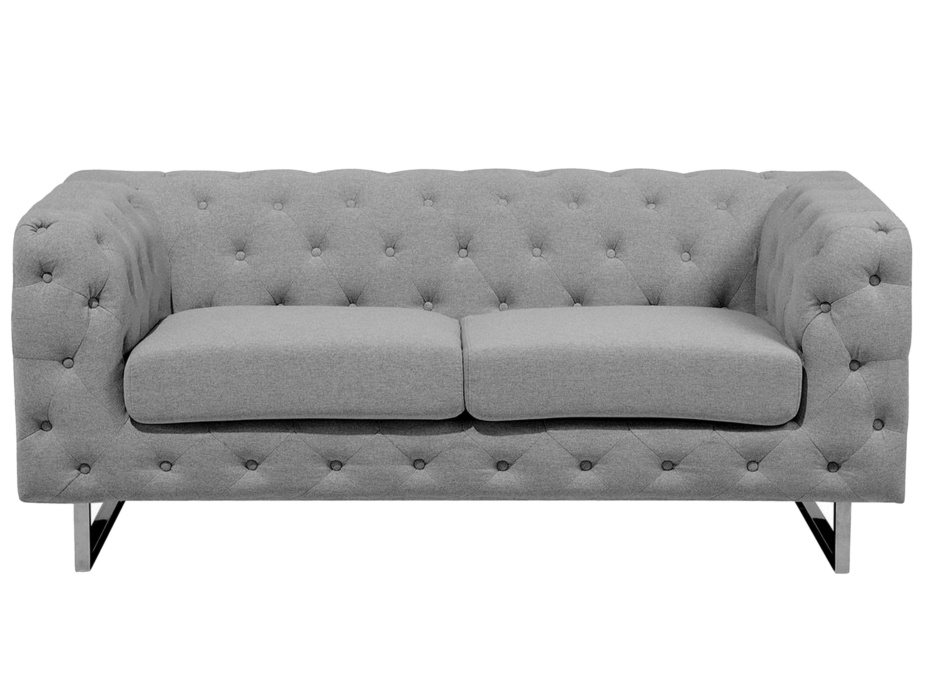 2 Seater Fabric Sofa Grey VISSLAND Beliani.co.uk