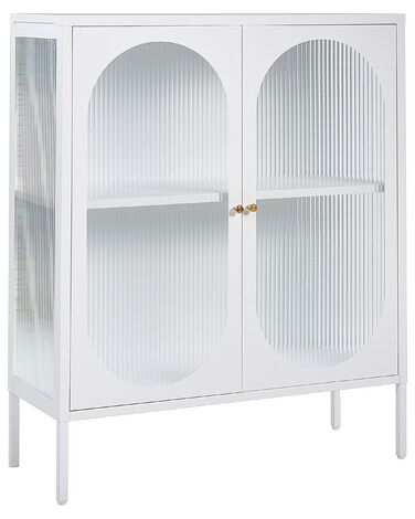 Steel Display Cabinet White SARRE