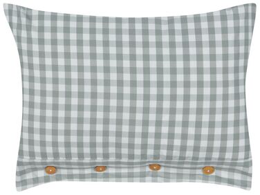 Cushion Chequered Pattern 40 x 60 cm Green and White TALYA