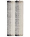 Teppich Wolle cremeweiss 80 x 150 cm Streifenmuster Kurzflor EMIRLER_850073