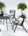 Conjunto de 4 cadeiras de jardim dobráveis em aço preto LIVO_826837