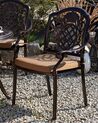 Sada 4 záhradných stoličiek ​kovovo hnedá SALENTO_765560