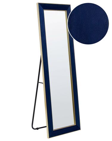 Velvet Standing Mirror 50 x 150 cm Blue LAUTREC