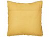 Set of 2 Velvet Pleated Cushions 45 x 45 cm Yellow CHOISYA_892788