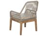 Set de jardin avec 4 chaises et table ronde en fibre-ciment gris et beige OLBIA_816566