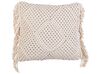 Set of 2 Cotton Macrame Cushions with Tassels 45 x 45 cm Beige BESHAM_904589