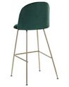 Zestaw 2 krzeseł barowych welurowy zielony ARCOLA_780932