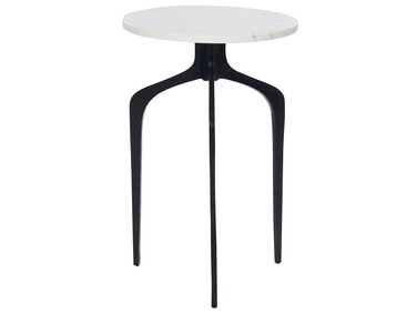 Sivupöytä marmori/alumiini valkoinen/musta TIHOI
