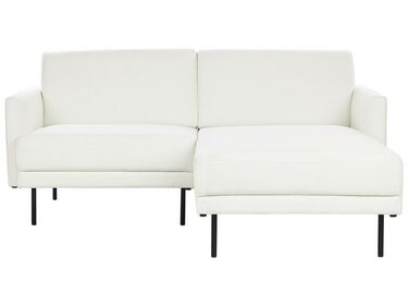 Canapé d'angle 2 places à gauche en tissu blanc BREDA