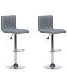 Lot de 2 chaises de bar réglable en tissu gris ORLANDO_685487