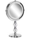 Sminkspegel med LED ø 18 cm silver CLAIRA_813661