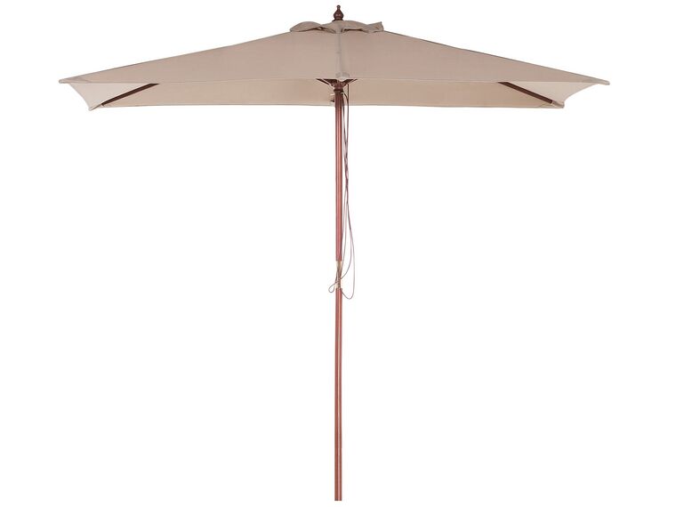  Parasol de jardin en bois avec toile beige sable 144 x 195 cm FLAMENCO_690293