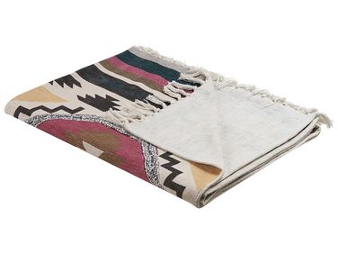 Decke Baumwolle mehrfarbig 130 x 180 cm geometrisches Muster NAGON