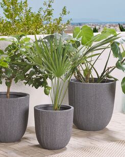 Kukkaruukku polyhartsi harmaa ⌀ 44 cm CHIOS