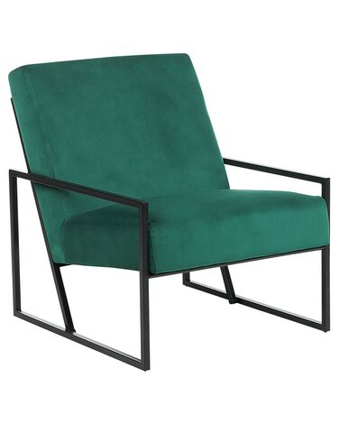 Sessel Samtstoff smaragdgrün / schwarz DELARY
