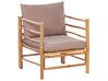 Conjunto esquinero de jardín 5 plazas con sillón de bambú gris pardo CERRETO_908889
