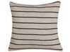 Set of 2 Cotton Cushions Striped 43 x 43 cm Beige and Black CYNARA_801660