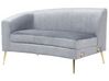 4 Seater Curved Velvet Sofa Light Grey MOSS_851292