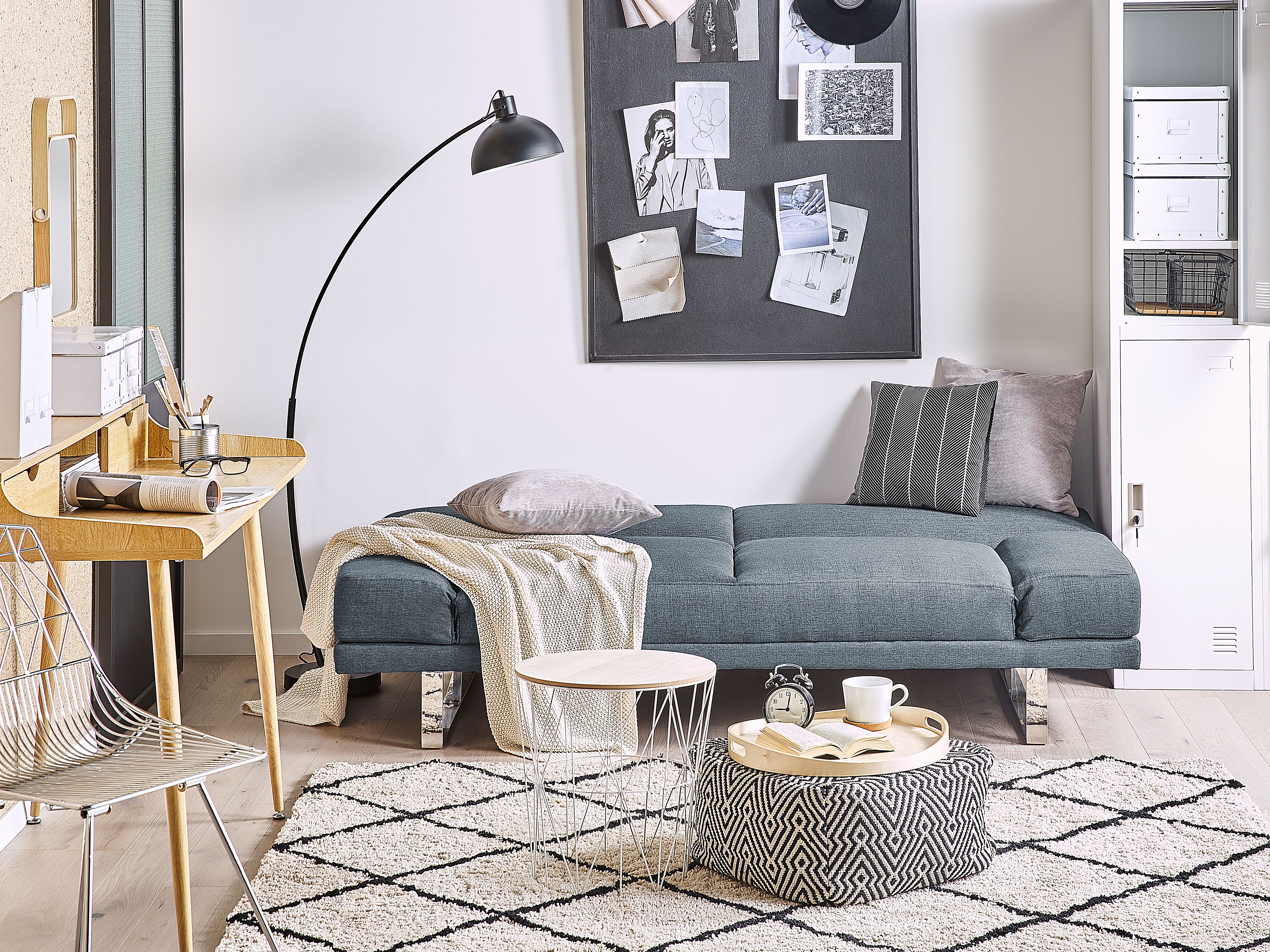 Sofa rozkładana niebieska YORK