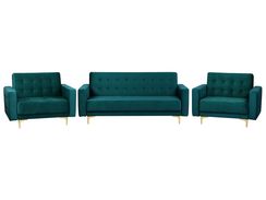5-istuttava sinivihreä samettiverhoiltu sohvaryhmä ABERDEEN