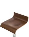 Conjunto de 2 sillas de bar de madera marrón/plateado VALENCIA_694421