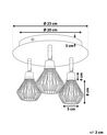 3 Light Metal Ceiling Lamp Copper VOLGA_799864