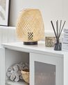 Lampada da tavolo legno di bambù chiaro e nero 30 cm BOMU_785039