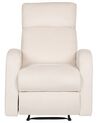 Fotel z elektryczną funkcją relaksu welurowy biały VERDAL_904840