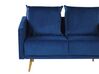 2-Sitzer Sofa Samtstoff dunkelblau mit goldenen Beinen MAURA_789074