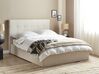 Łóżko z pojemnikiem tapicerowane 140 x 200 cm beżowe LORIENT_901789