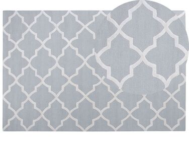 Teppich Wolle grau 200 x 300 cm marokkanisches Muster Kurzflor SILVAN