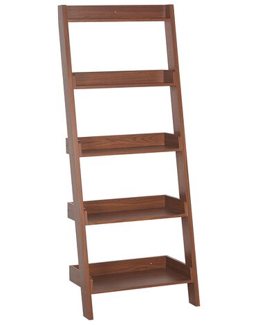 5 Tier Ladder Shelf Dark Wood MOBILE TRIO