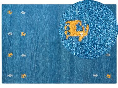 Gabbeh gulvtæppe blå uld 160 x 230 cm CALTI