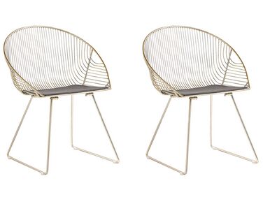 Set of 2 Metal Accent Chairs Gold AURORA