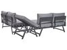 Lounge Set Aluminium schwarz 5-Sitzer modular Auflagen dunkelgrau COCCORINO_853533